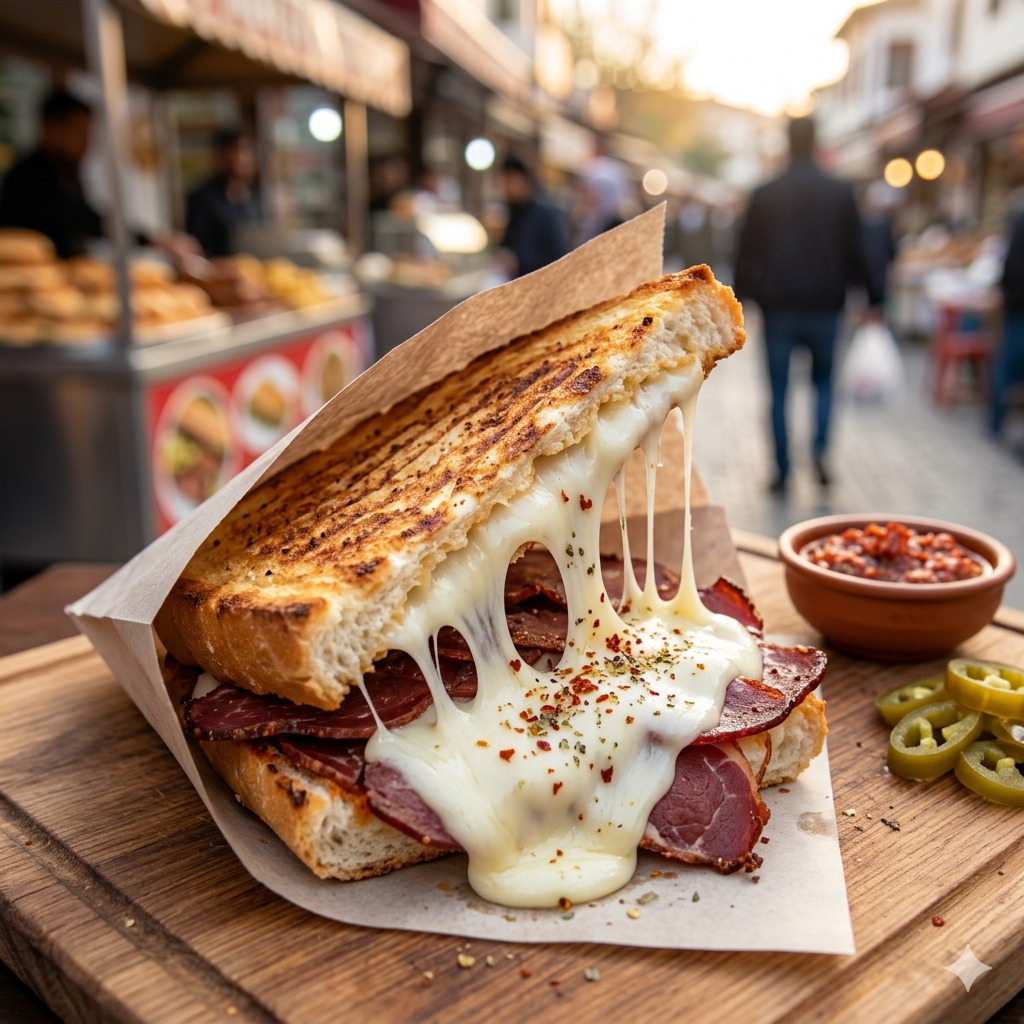 Pastırmalı Kaşarlı Tost