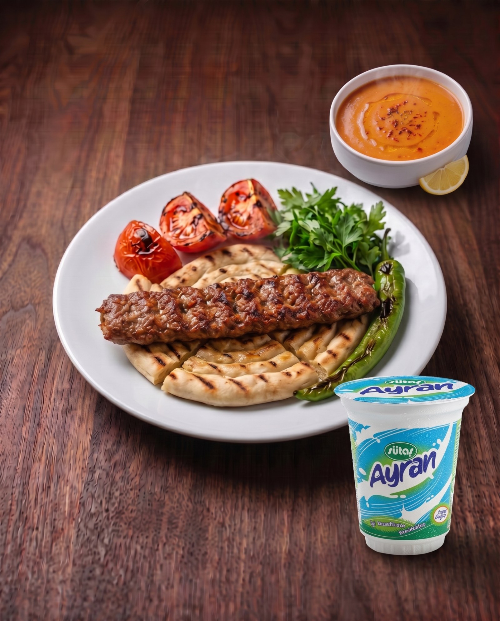 Adana Kebap + Çorba + Ayran