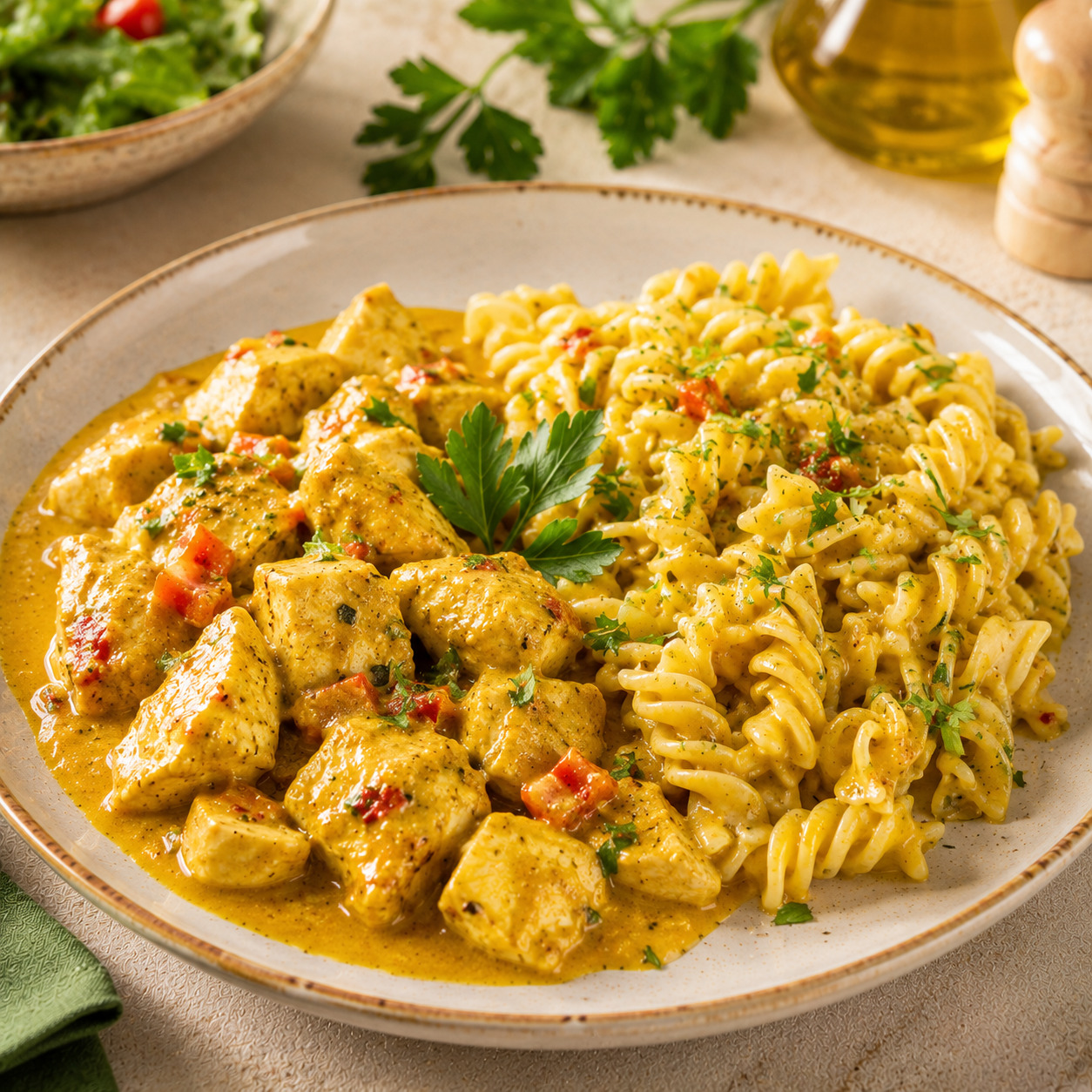 Köri Soslu Tavuk & Fusilli Makarna (360gr)