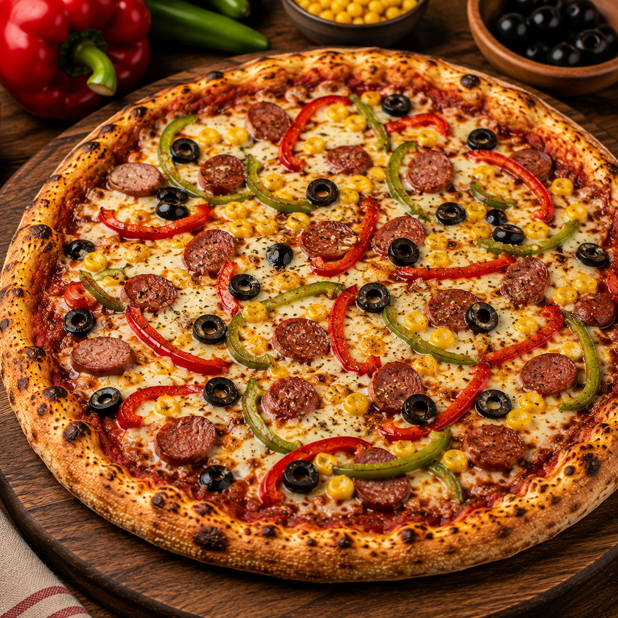 Sosisli Pizza (Büyük) - Pizzalini