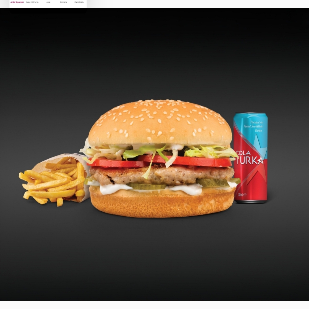Klasik tavuk köfte Burger Menü