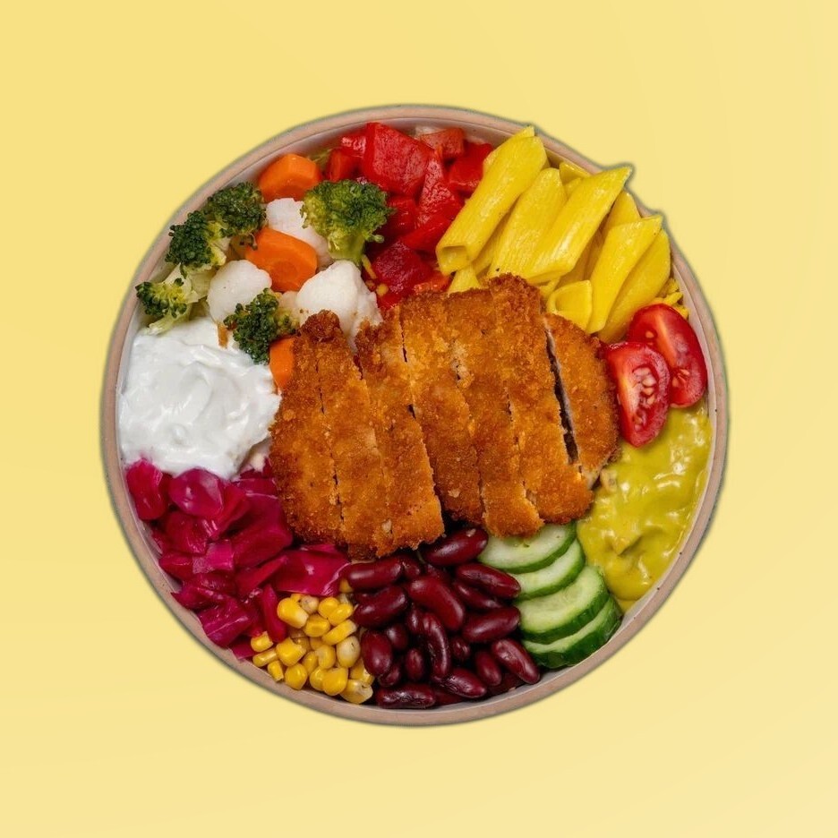 Makarnalı Schnitzel Bowl
