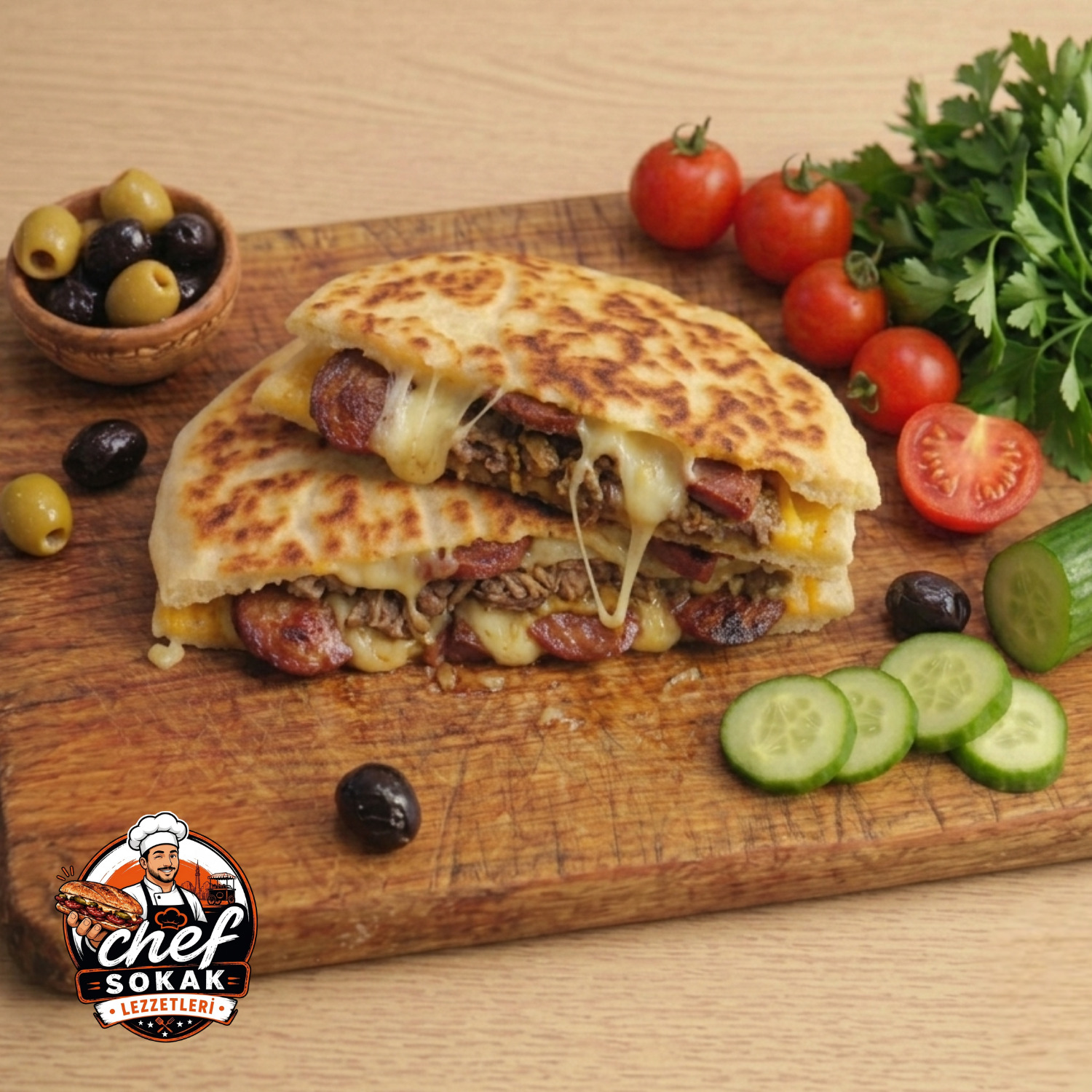 Chef Special Tost Kavurmalı - Sucuklu & Bazlama Ekmeği