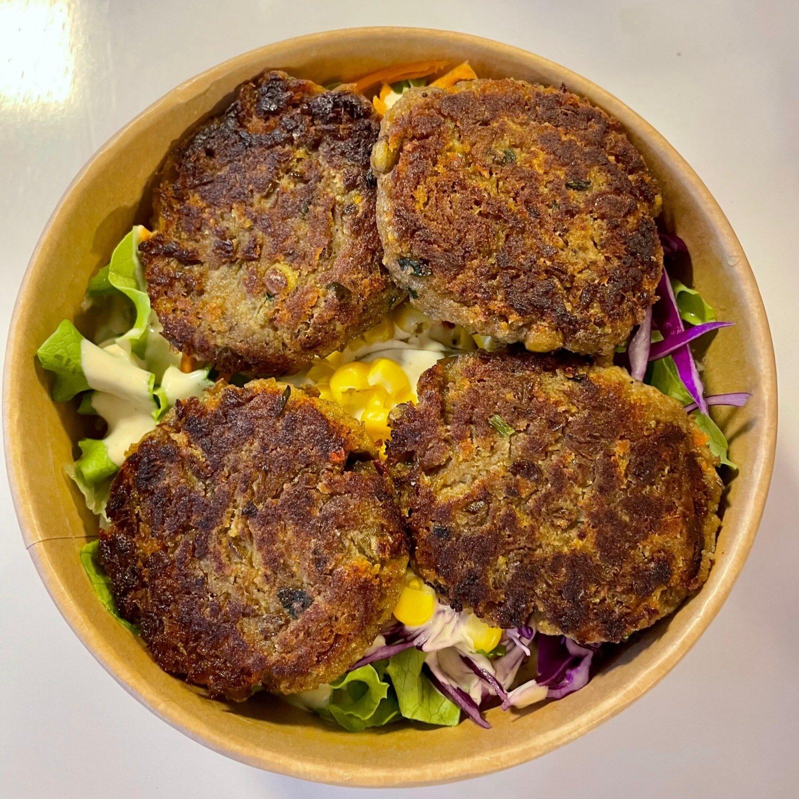 Makarnalı Yeşil Mercimek Köfteli Bowl