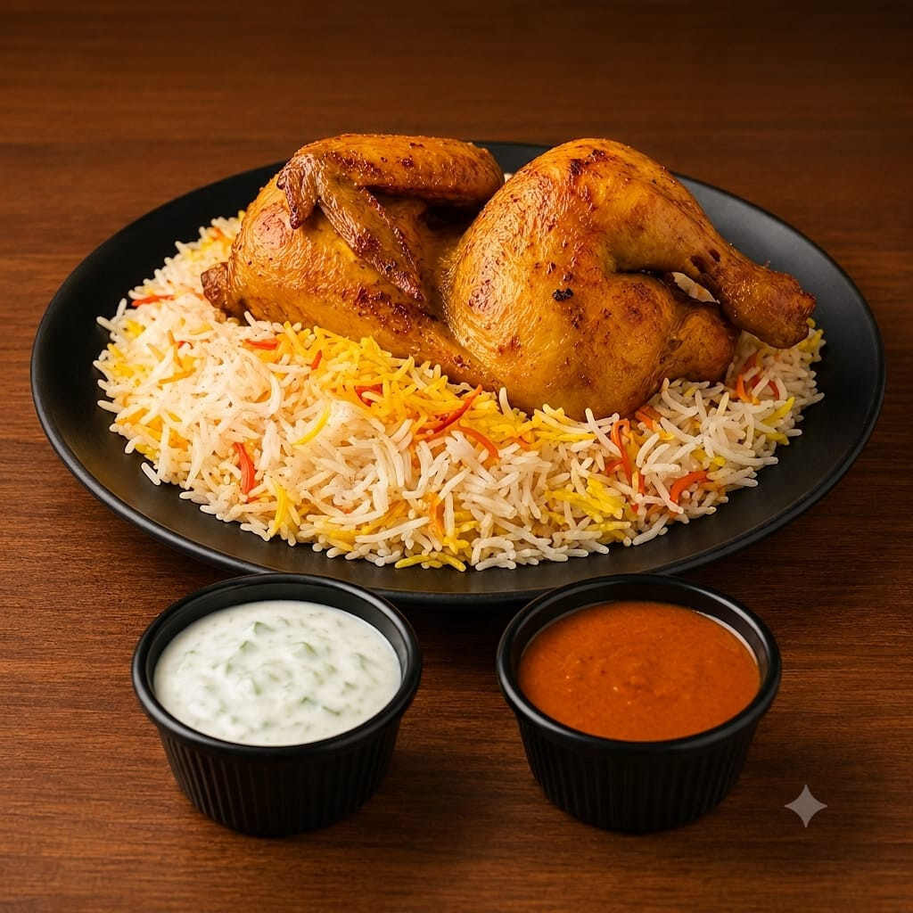 Tavuklu Mandi Pilavı (Yarım Tavuk)