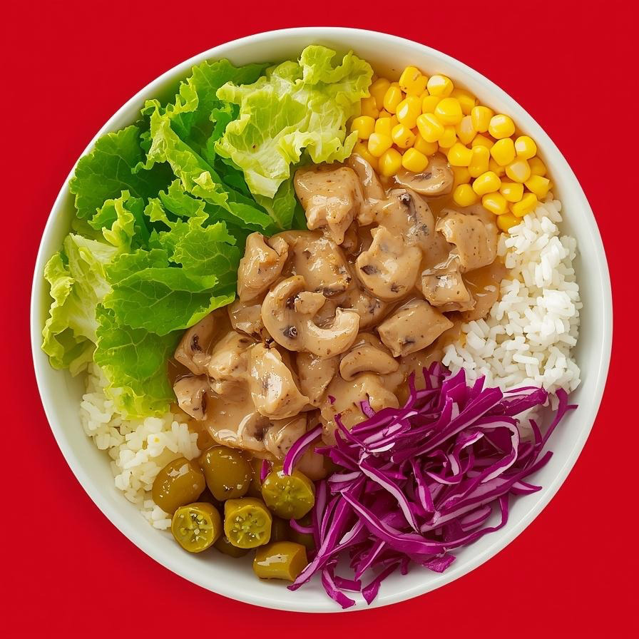 Beğendili Soslu Tavuklu Pilav Bowl