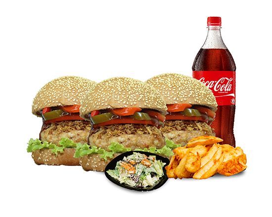 3 Kişilik Chicken BBQ Burger Menü