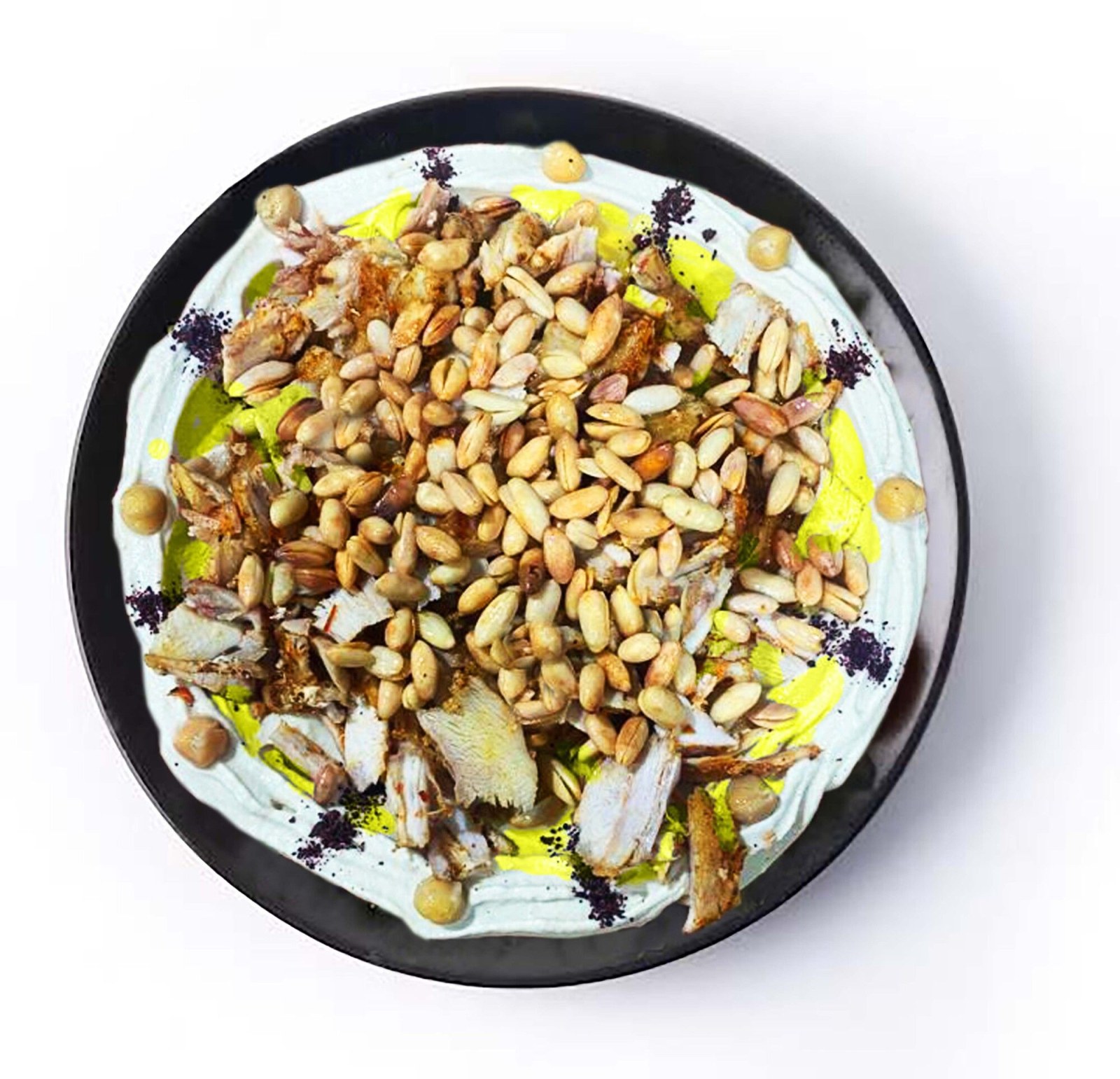 Tavuklu Hummus (80 gr.) (Shawarma 80 gr. Çam fıstığı, zeytin yağı, humus)