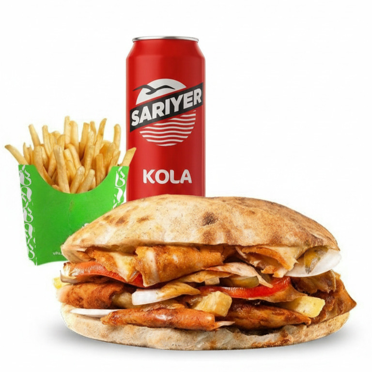 Tavuk Döner + Patates + Kola (3'lü Menü)