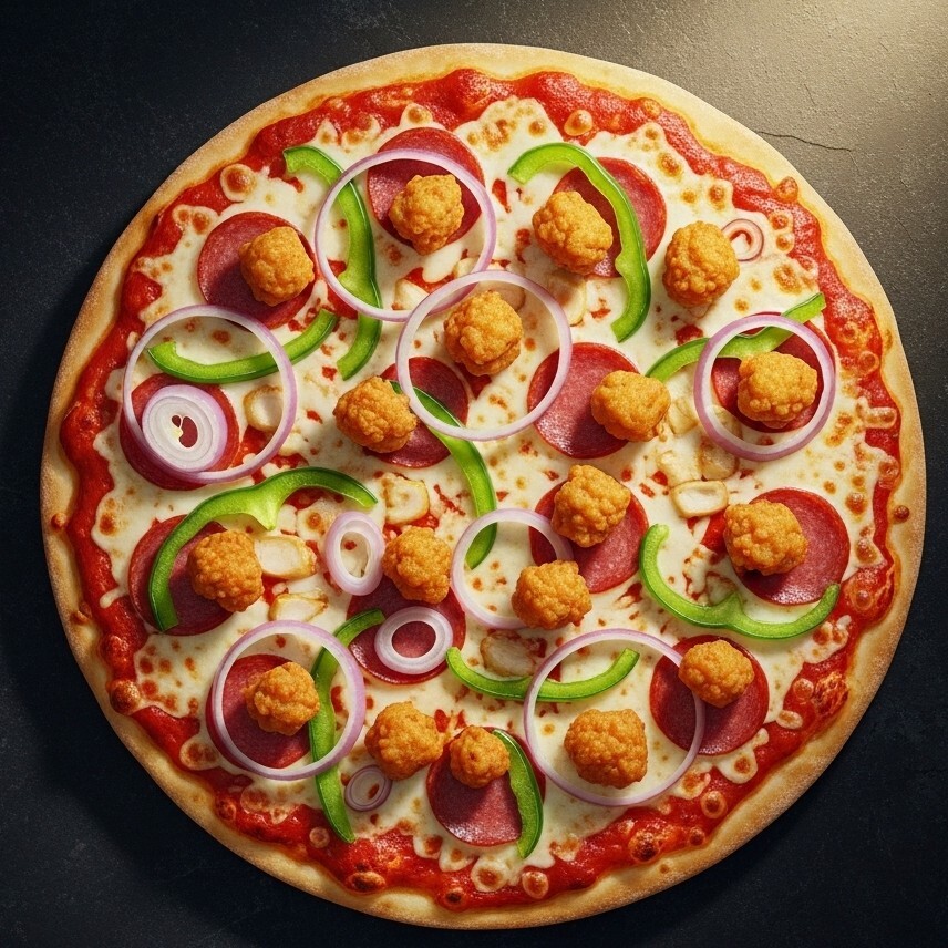 Çıtır Tavuklu Büyük Boy Pizza