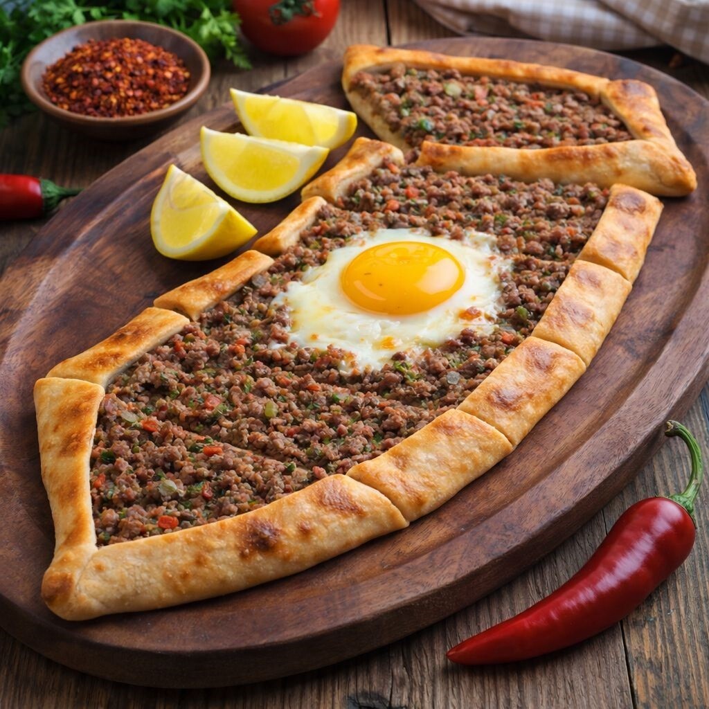 Kıymalı Yumurtalı Pide