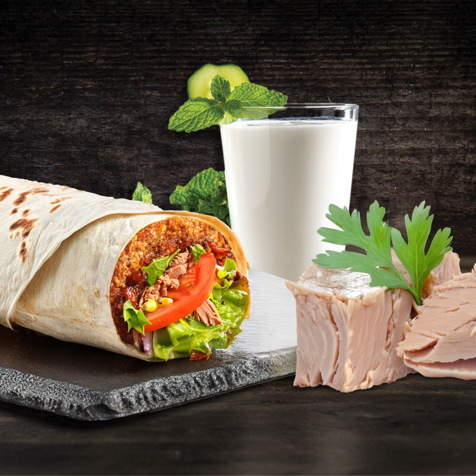 Ton Balıklı Çiğ Köfte Dürüm (100 gr.) Menü