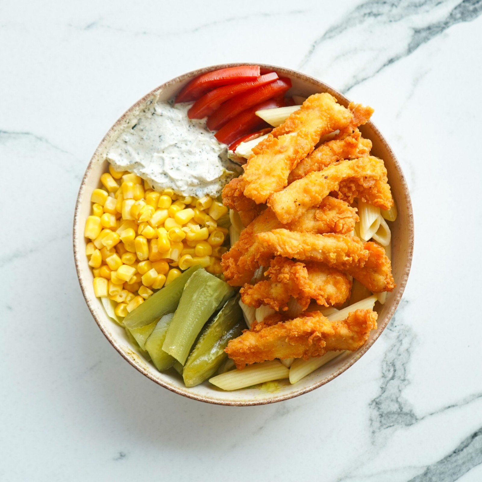 Çıtır Tavuk Makarna Bowl