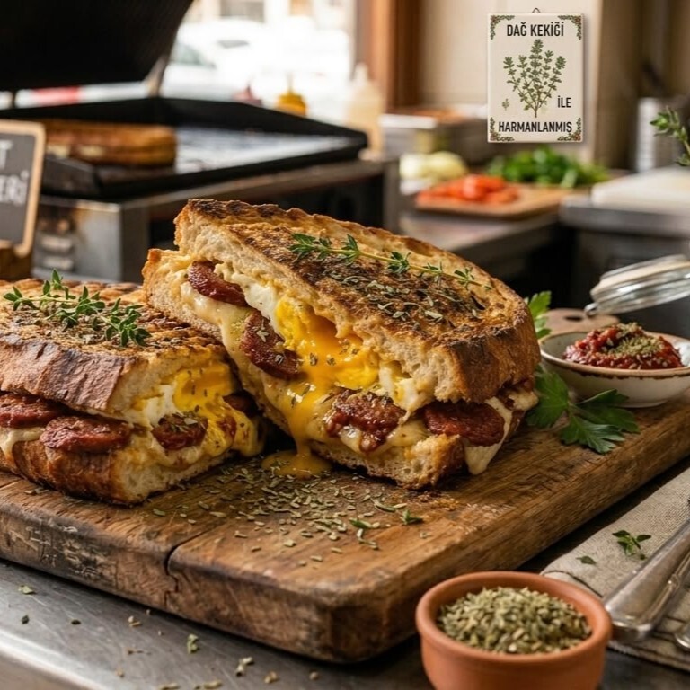 Kekikli Yarım Karışık Tost