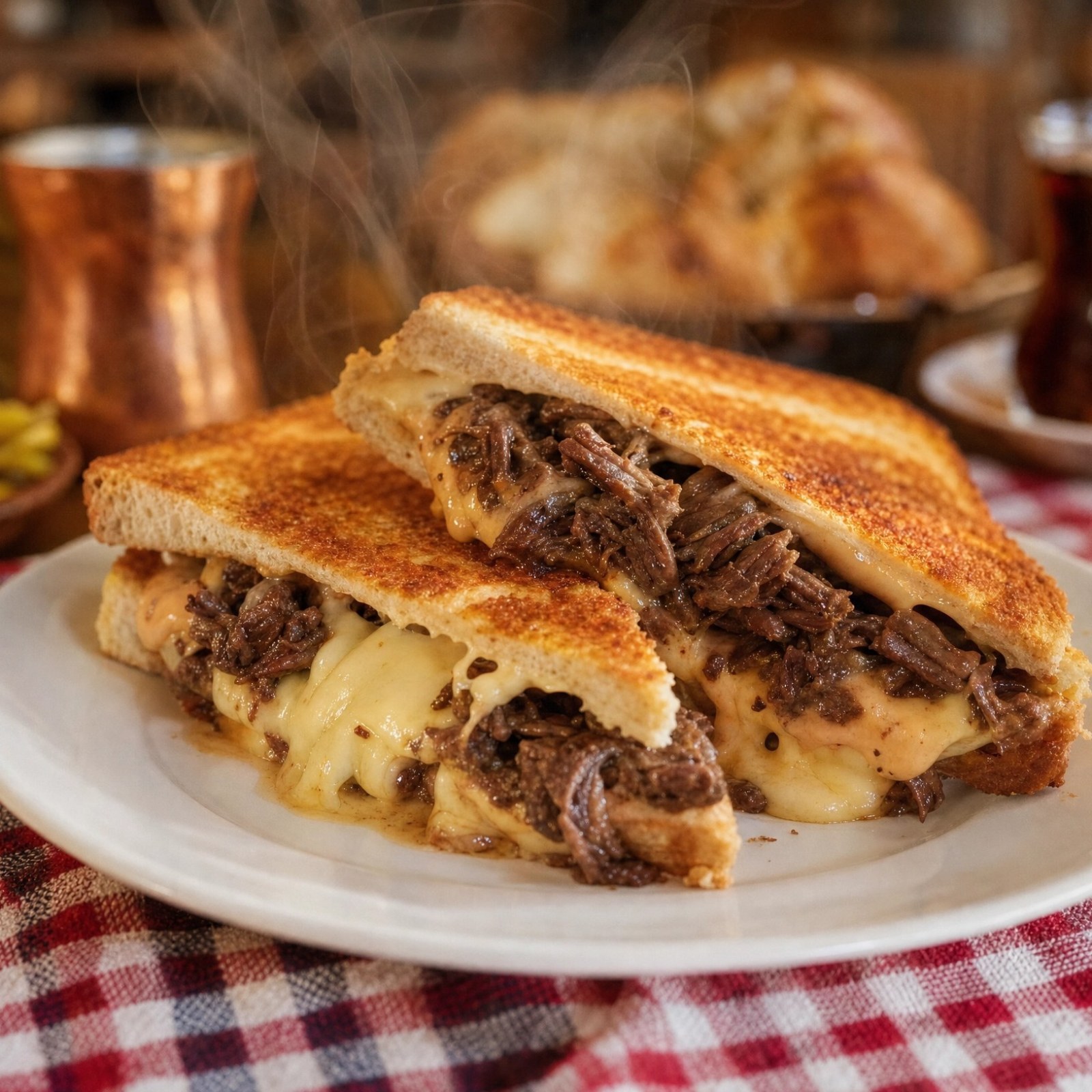Kavurmalı Kaşarlı Tost
