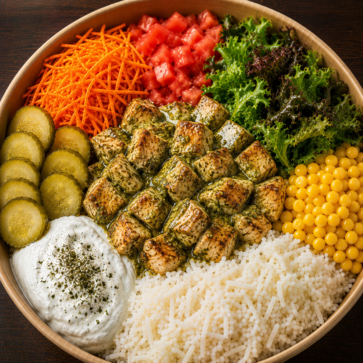 Pesto Soslu Tavuklum Bowl