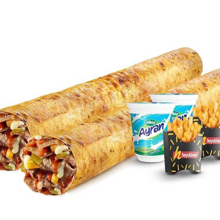 2'Li Et Döner Mega Dürüm (45 Cm) Menü