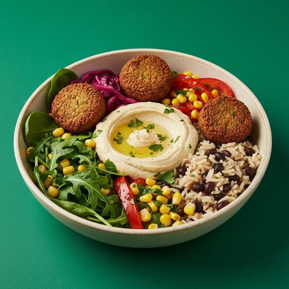 Falafelli Ve Humuslu Fit Kase