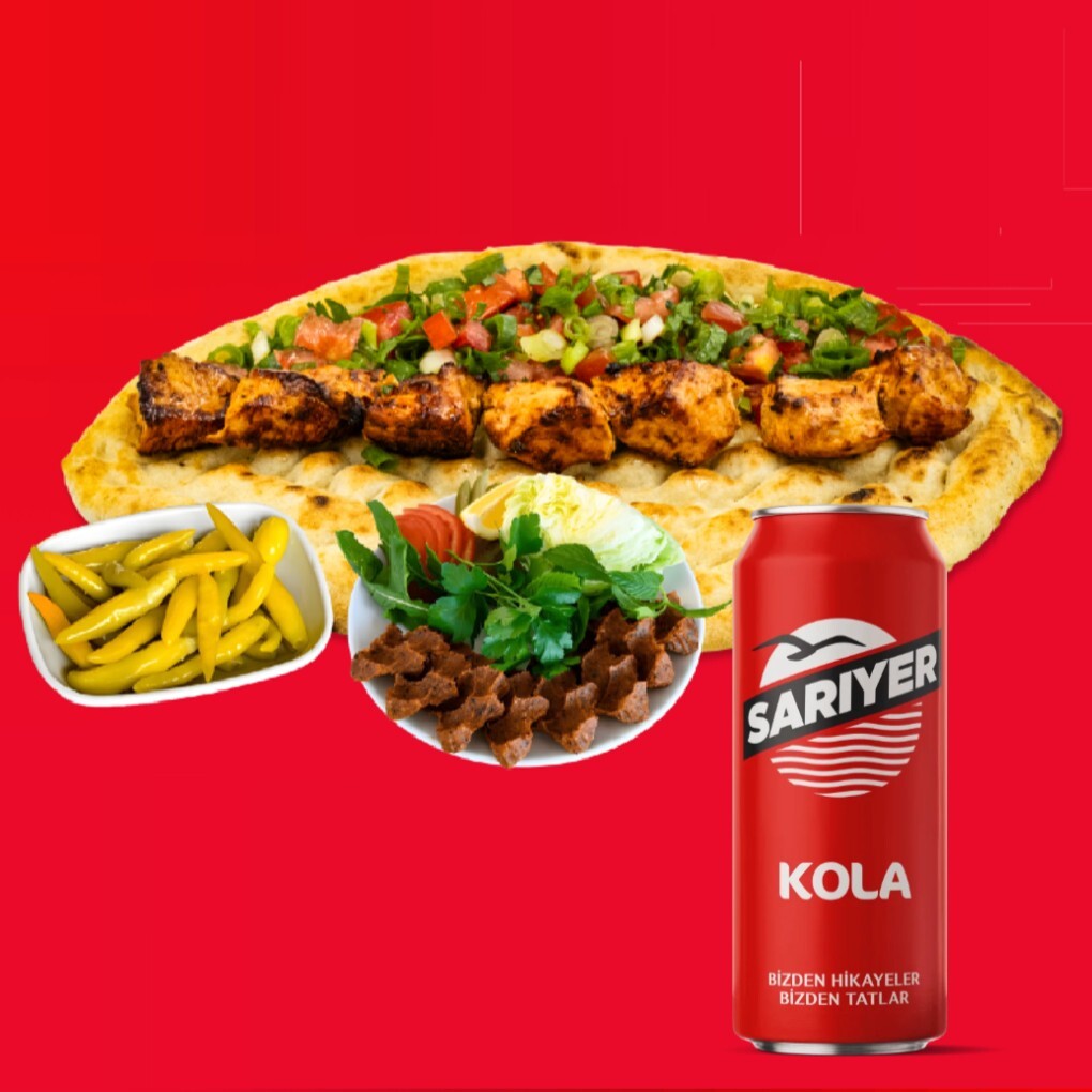 Tavuk Şiş Dürüm + KOLA 330 Ml + Çiğ Köfte + Turşu Biber