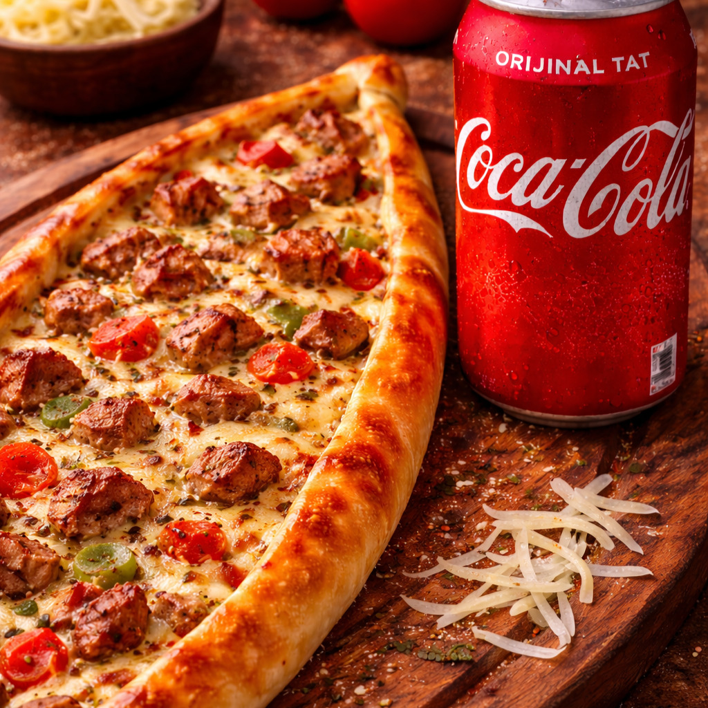 Kuşbaşı Kaşarlı Pide + Patates + Kutu İçecek