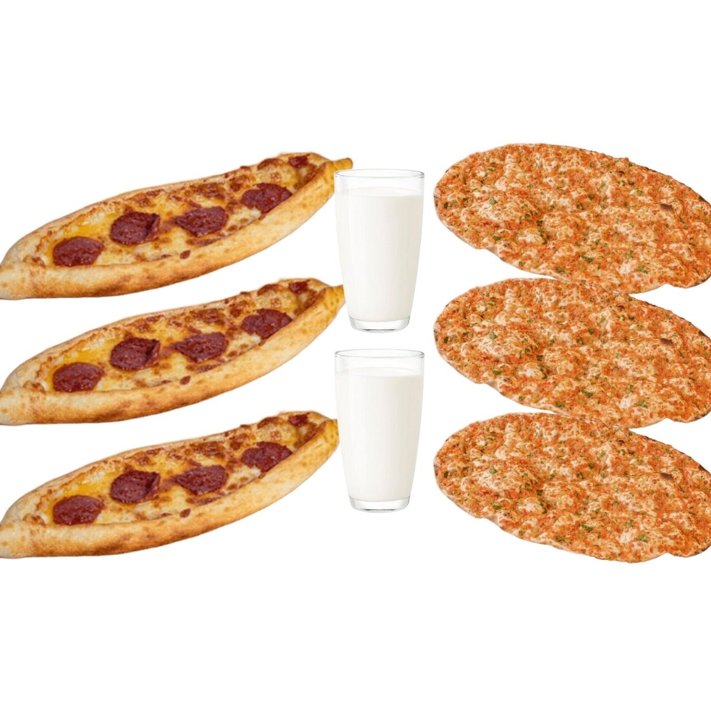 3 'Lü Sucuklu Kaşarlı Cantık & 3 'Lü Lahmacun Menü