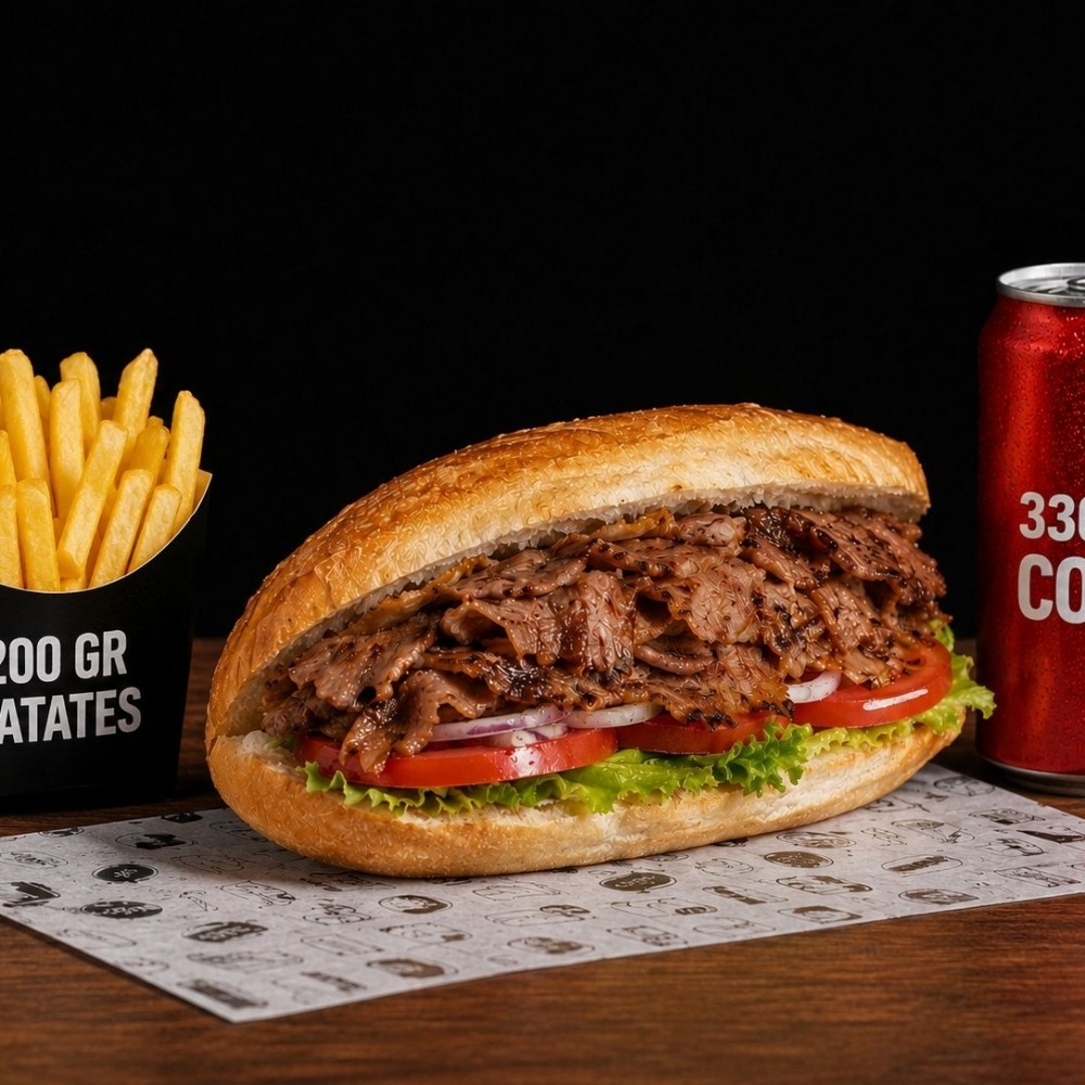 Tam Ekmek Et Döner (160 gr) + 250 ml Kola + 200 gr Patates