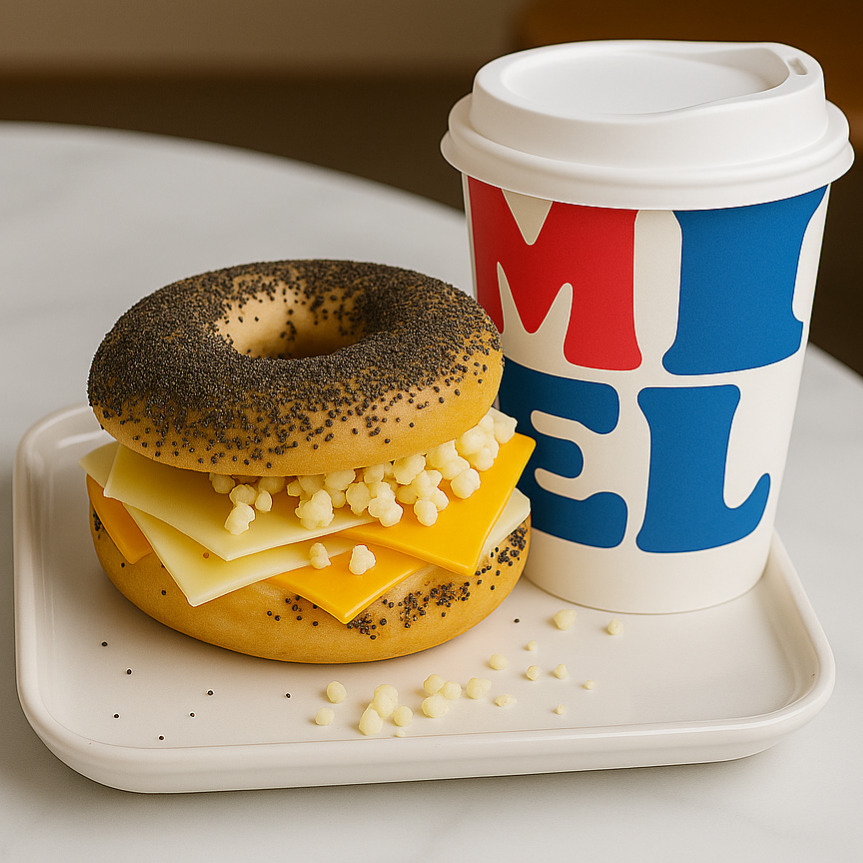 Latte&4 Peynirli Bagel Sandviç