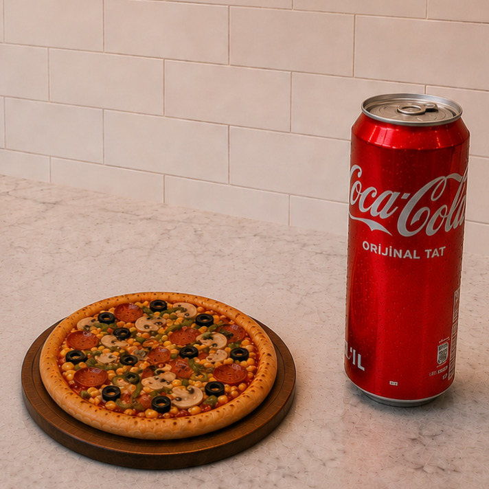 Küçük Boy Karışık Pizza & Kutu İçecek ( 330 ml )