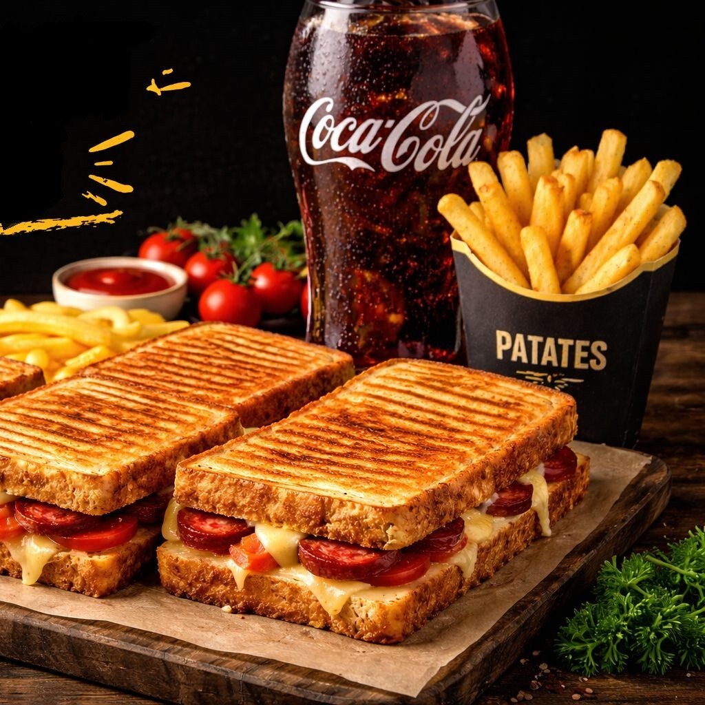 4'lü Date Tost Menü (250 ml) 4 Kola + Patates