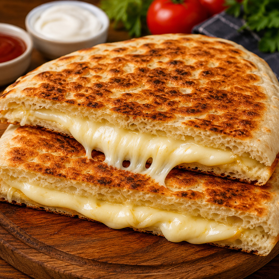 Double Kaşarlı Bazlama Tost