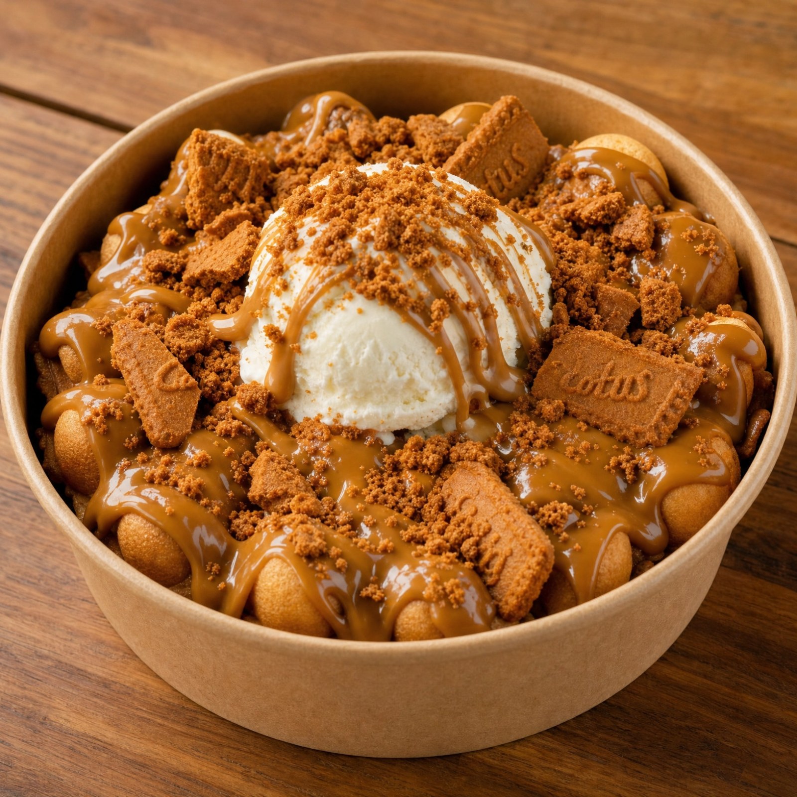 Kovada Lotus Parçacıklı Bubble Waffle