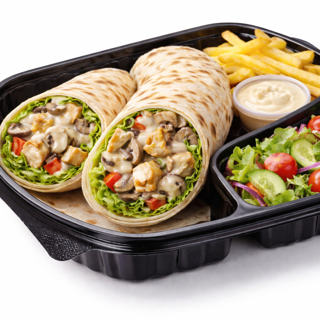 Kremalı Mantarlı Tavuklu Soteli Wrap