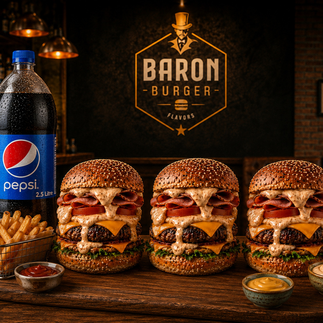 3'lü Cheese Burger Menü