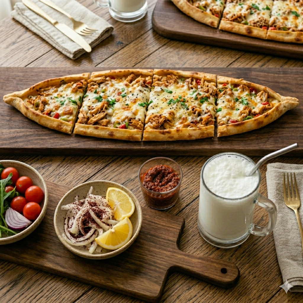 Tavuklu Kaşarlı Pide