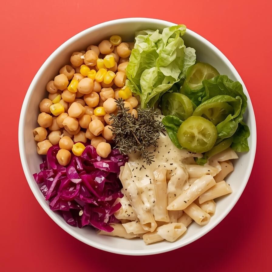 Kremalı Kekik Soslu Nohutlu Vegan Bowl