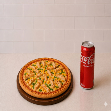 Orta Boy Tavuklu Pizza & Kutu İçecek (330 Ml)