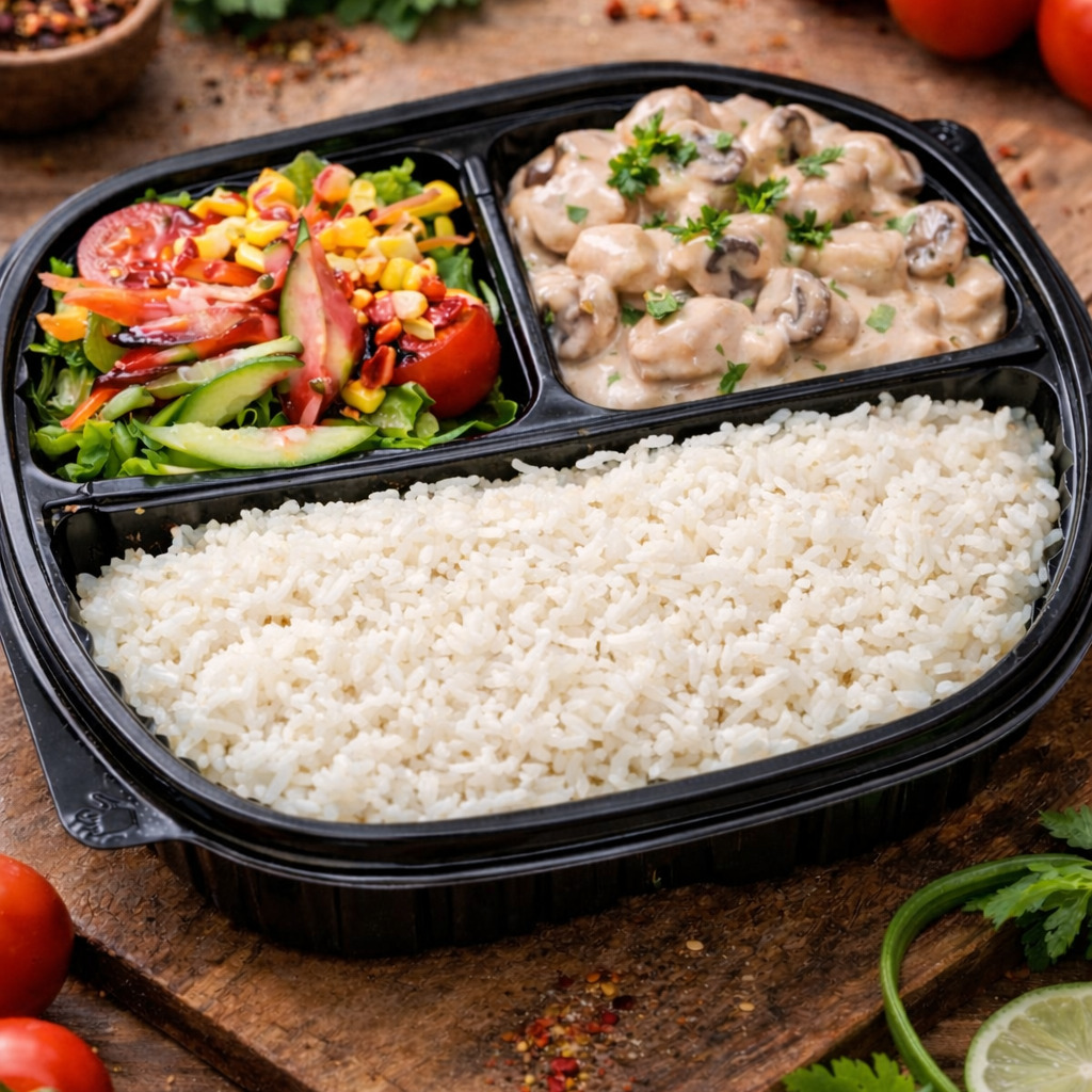 Kremalı Mantar Soslu Tavuk & Pirinç Pilavı