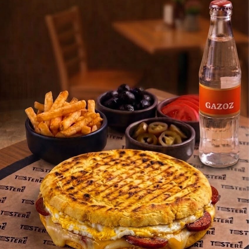 Yumurtalı Karışık Bazlama Tost Menü