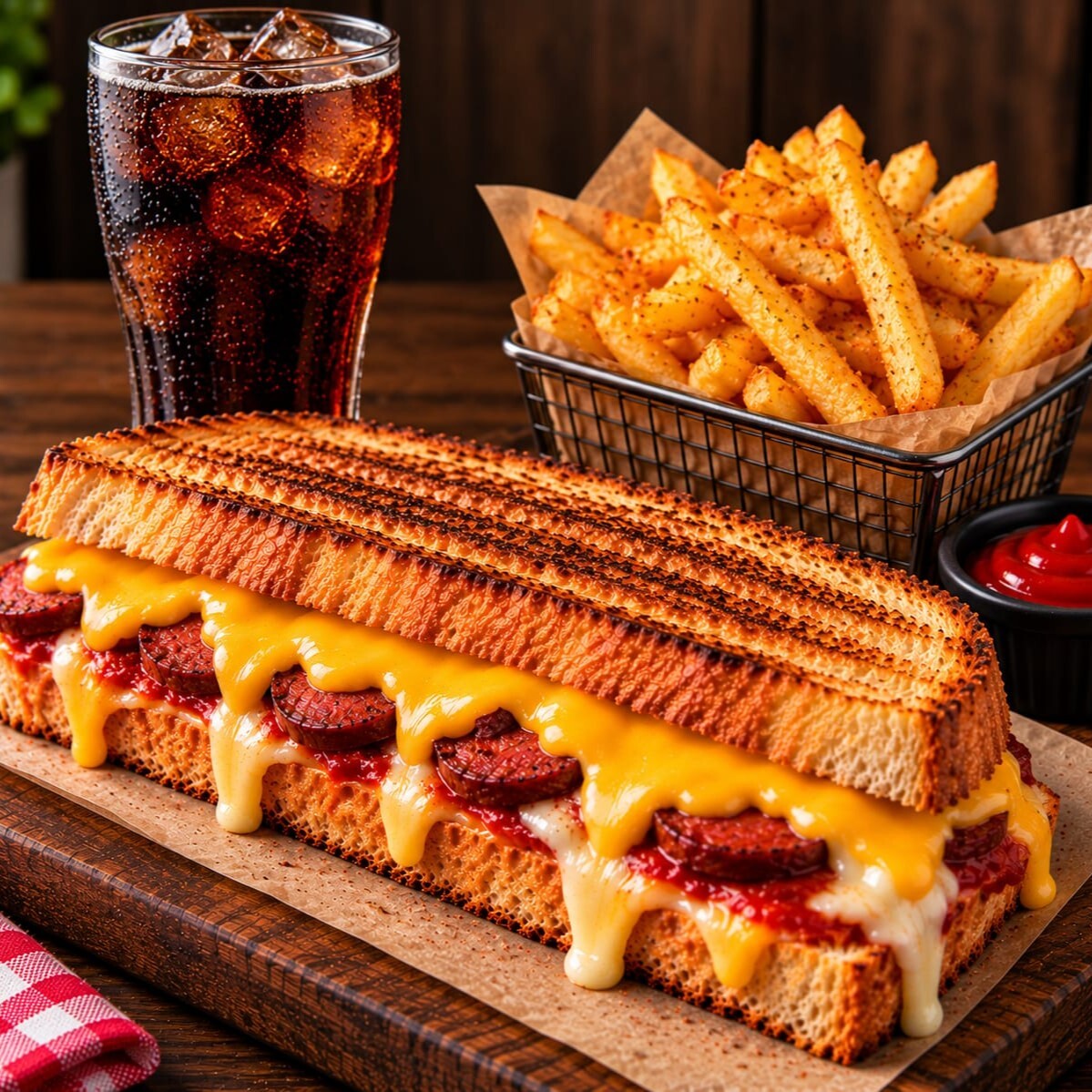 Coca Cola Cheddar Şelale Tost Menü