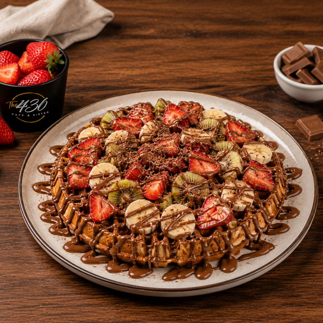 Sütlü Çikolatalı Meyveli Waffle (2 Kişilik)