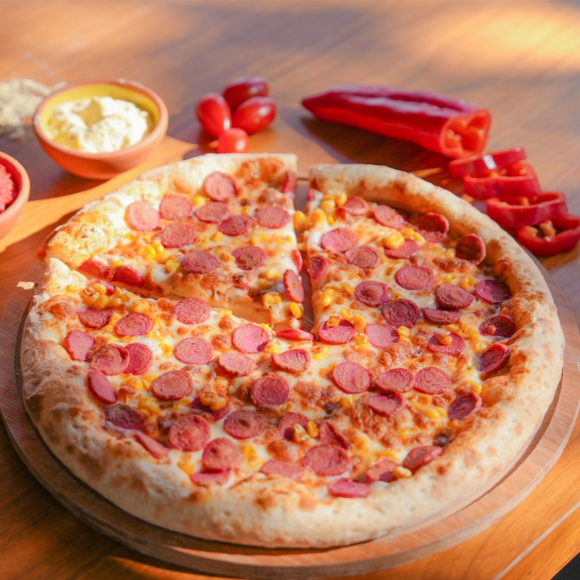 Sosisli Biberli Pizza (Orta Boy)