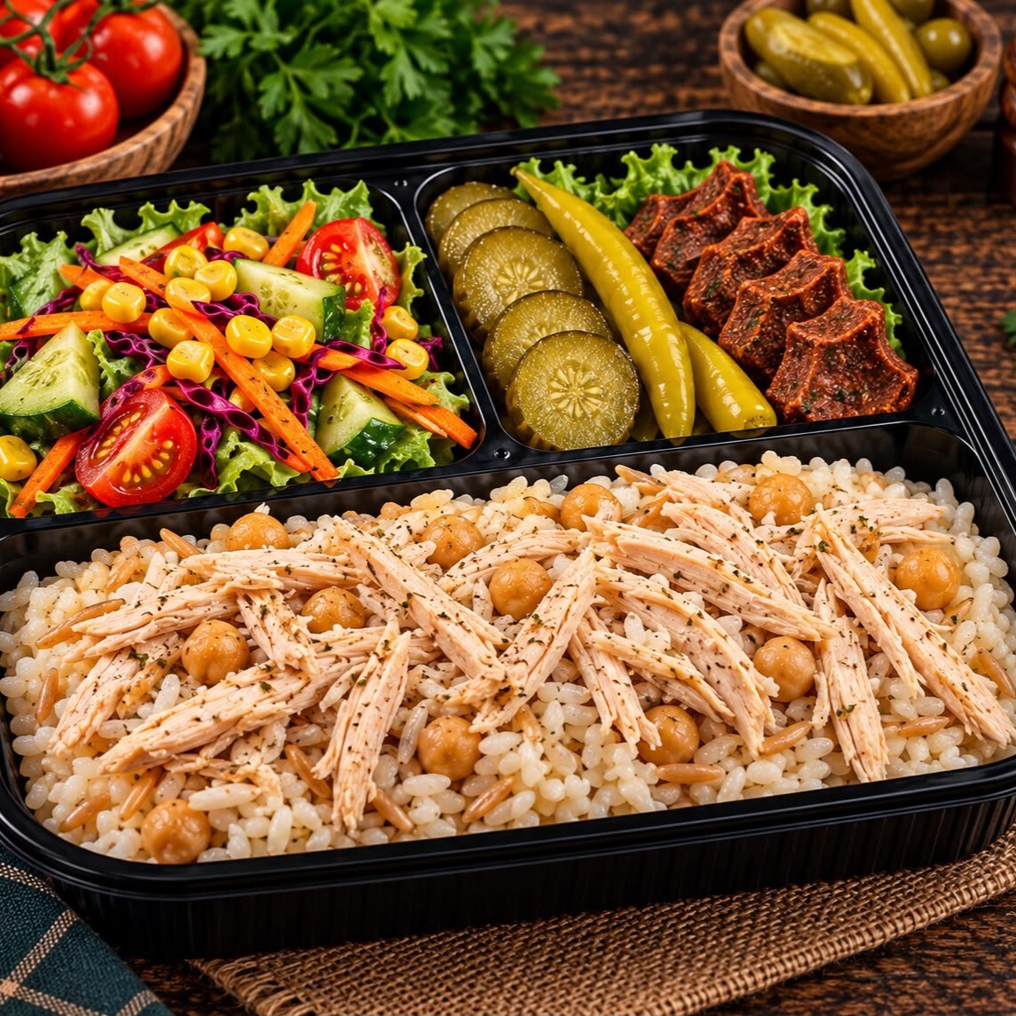Tavuklu Pilav+Mevsim Salatası (250 gr.)