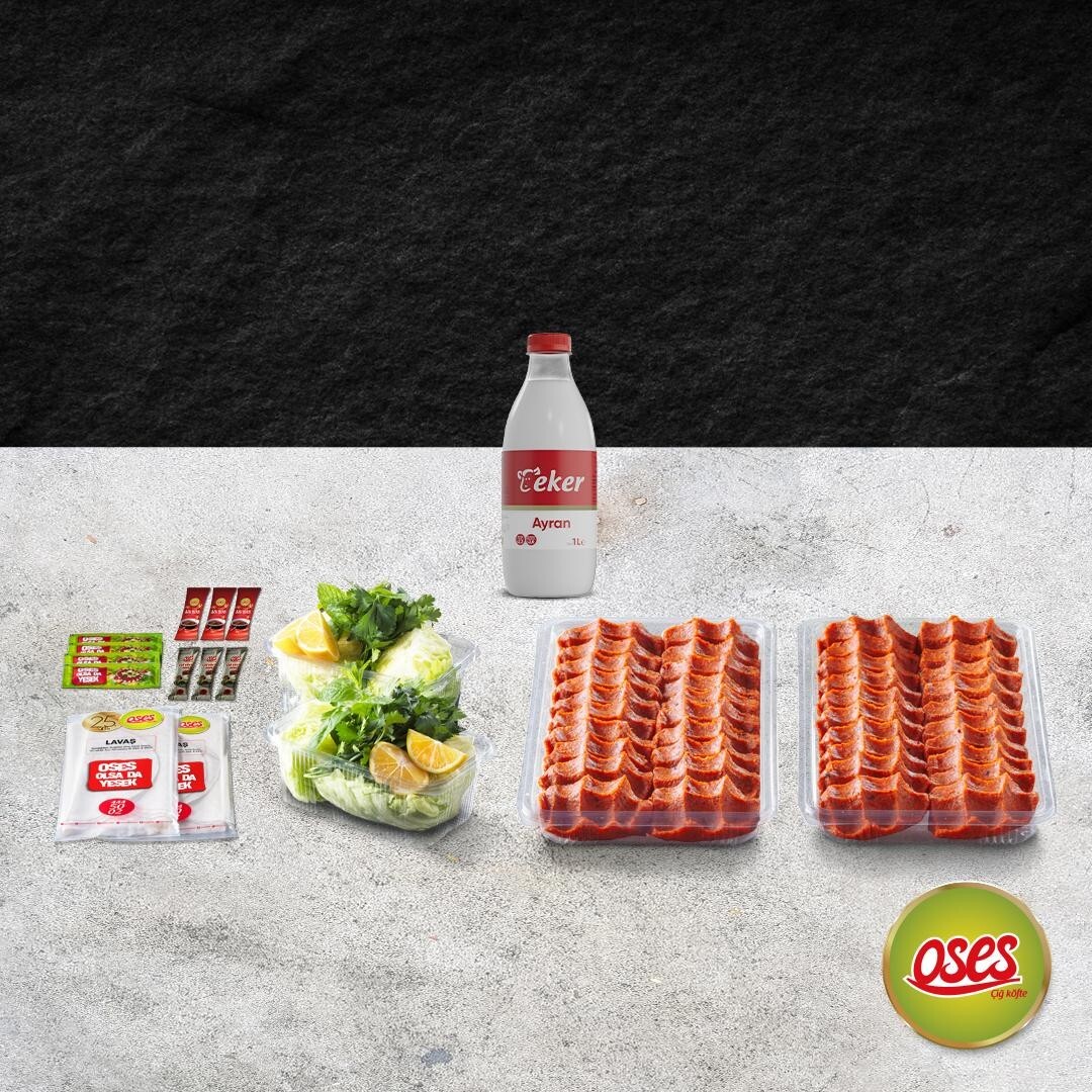 Çiğ Köfte (1 kg.) & Litrelik İçecek Menü