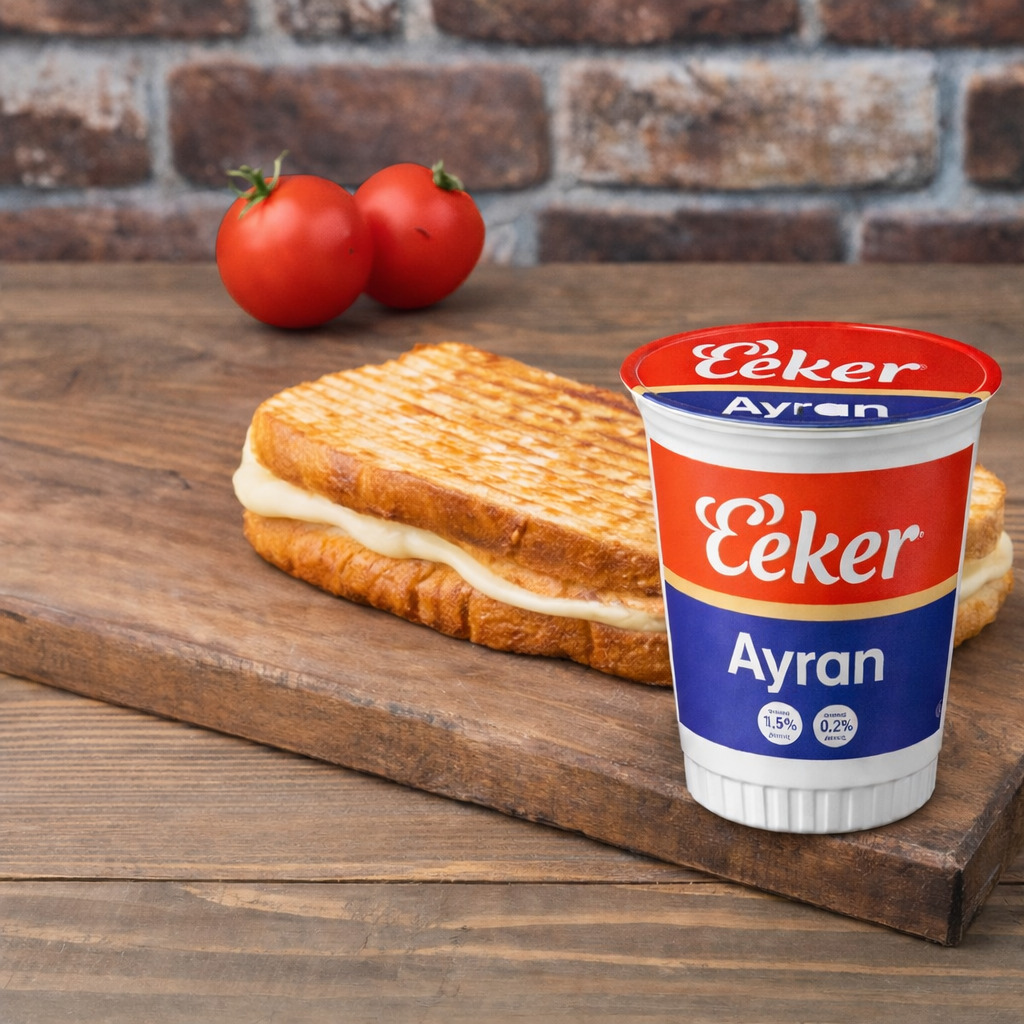 Kaşarlı Ayvalık Tostu + Eker Ayran (27 Cl)