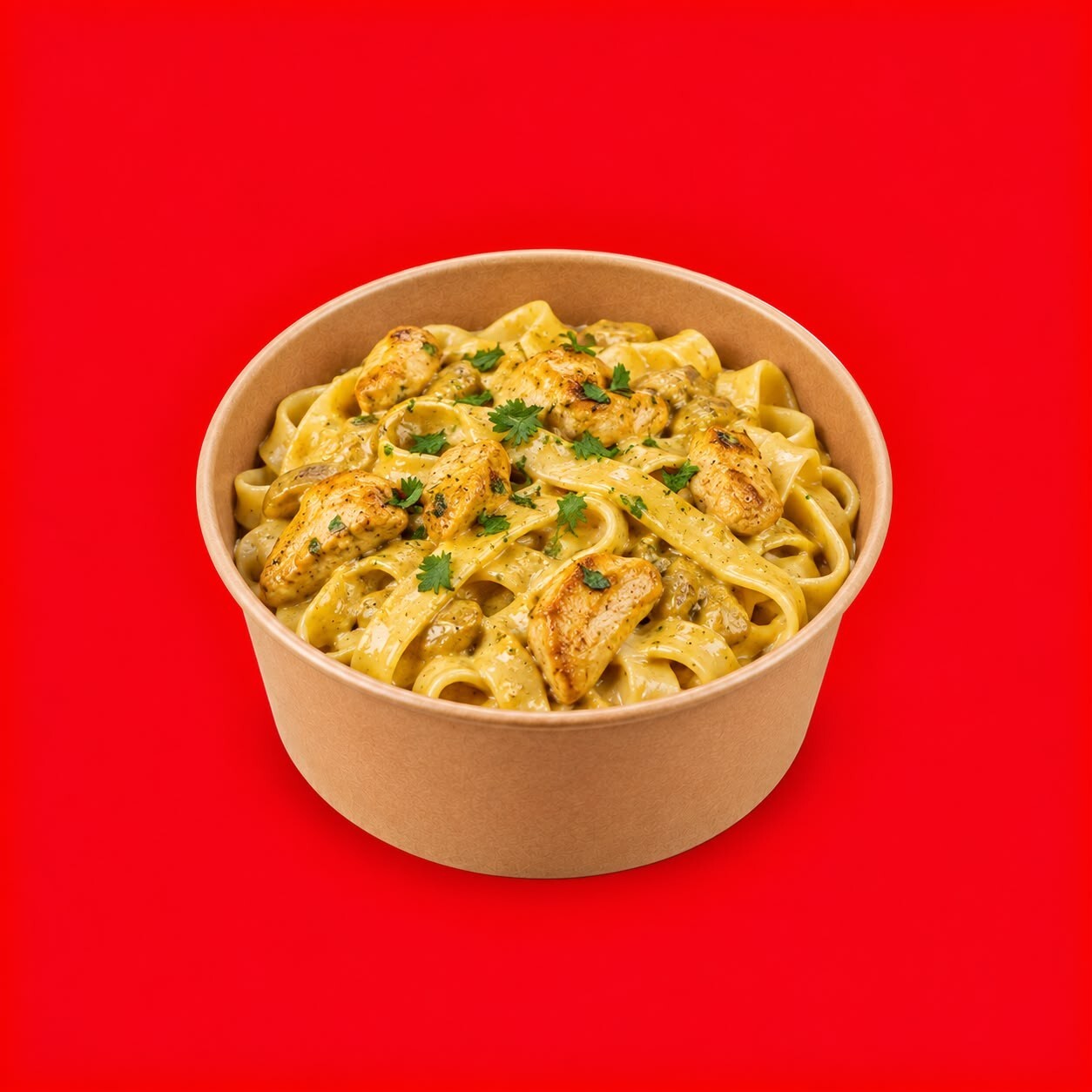 Köri Tavuklu Fettuccine Makarna
