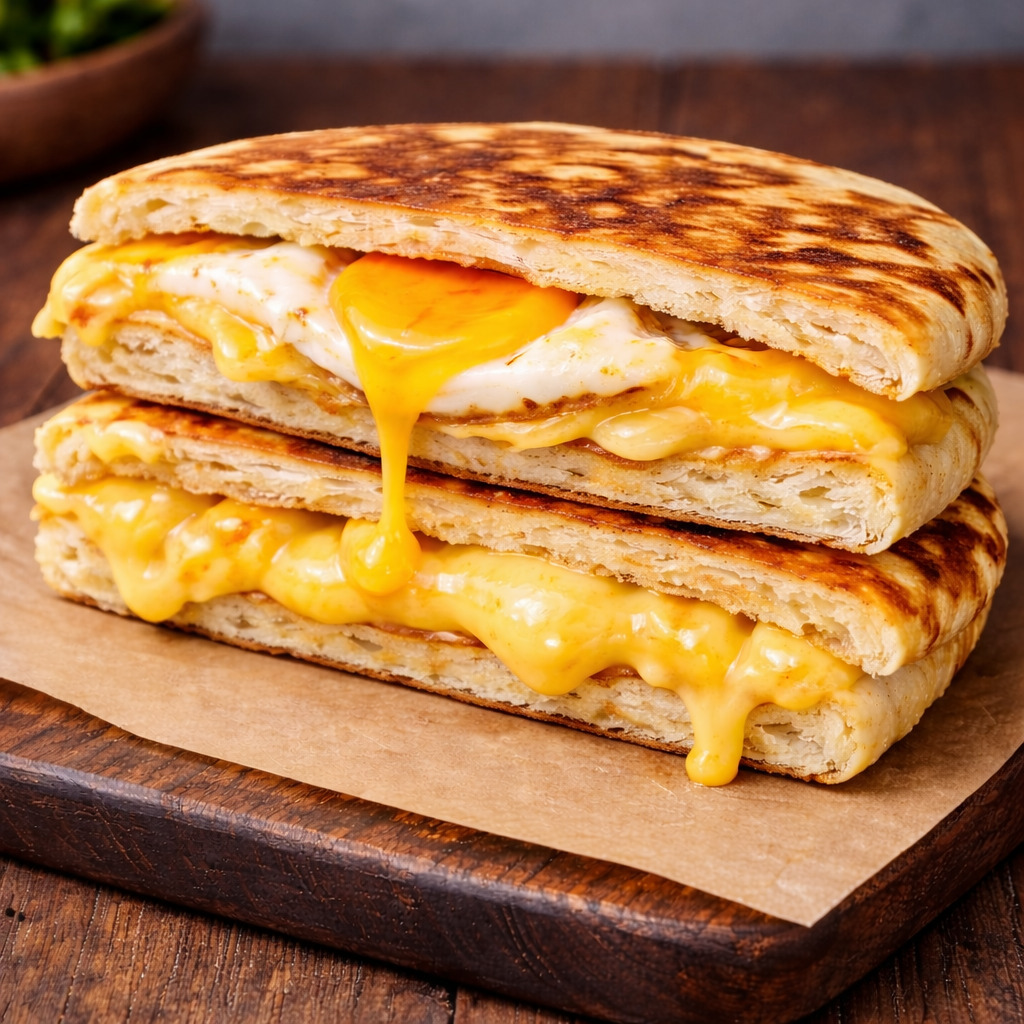 Yumurtalı Kaşarlı Bazlama Tost