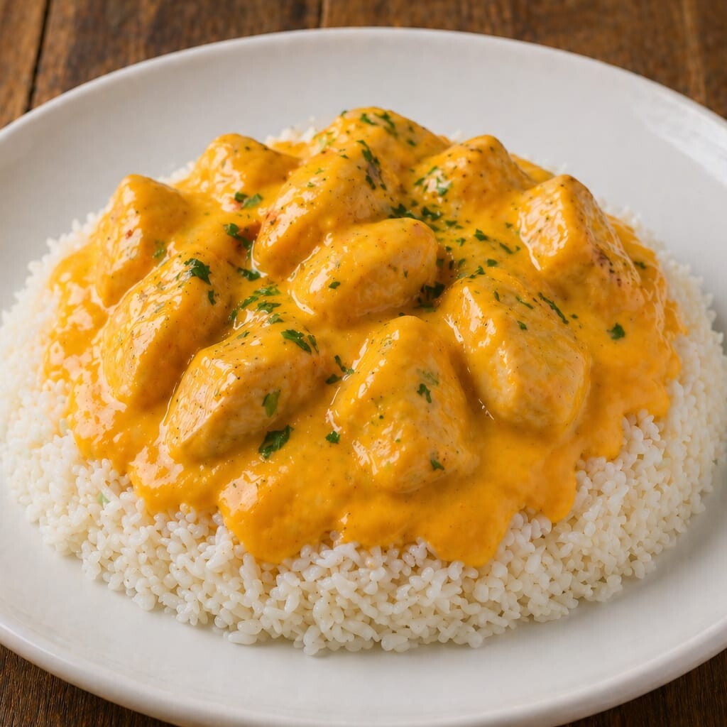 Cheddar Soslu Tavuklu Pilav