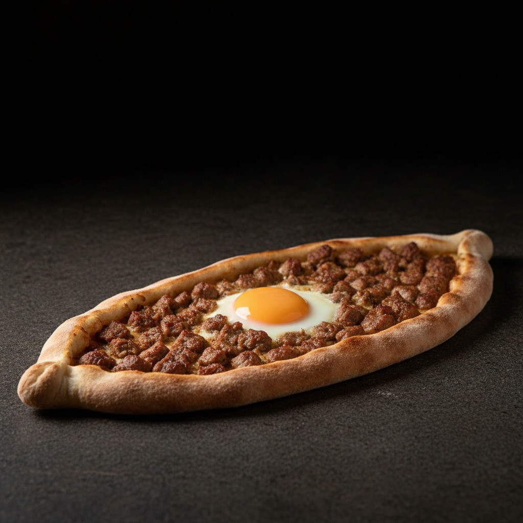 Kuşbaşılı Yumurtalı Pide