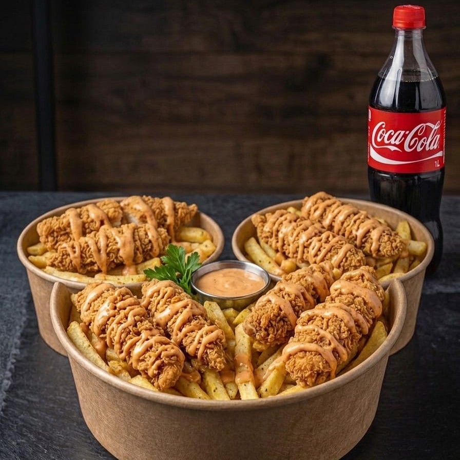 3'lü Bowl + Litrelik İçecek Menü