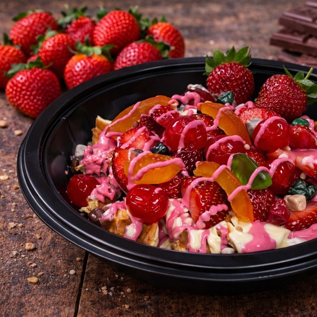 Çilek Şöleni Waffle Bowl
